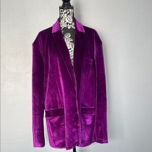 Wzikai Purple Velvet Blazer